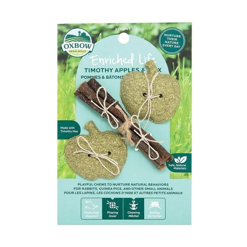 Oxbow Animal Health Enriched Life Timothy Apples & Stix for Small Animal 3 Count