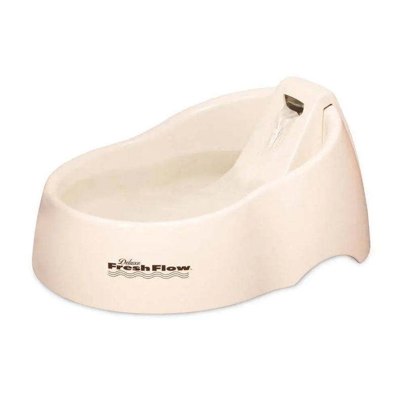 Petmate Deluxe Fresh Flow Fountain For Cats Bleached Linen Color 50 Oz Medium