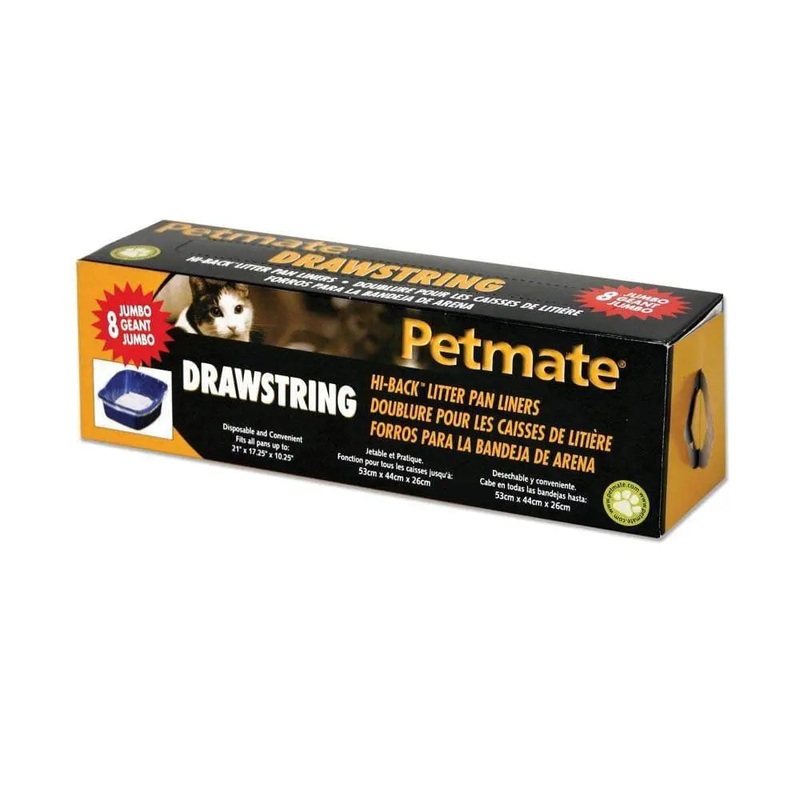 Petmate Hi-Back Litter Pan Liners Clear Color 8 Count Jumbo