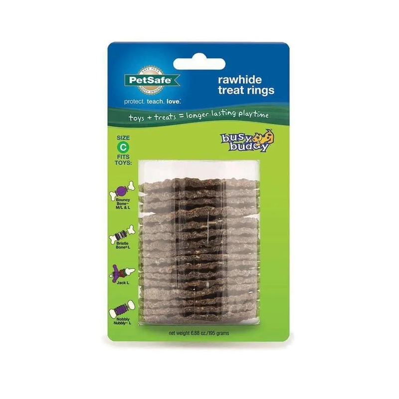 PetSafe Busy Buddy Sportsmen Ultra-Thick Natural Rawhide Rings for Dog Large