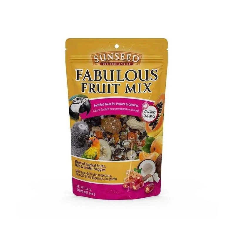 Sunseed Fabulous Fruit Mix Treats for Parrots & Conures 12 Oz