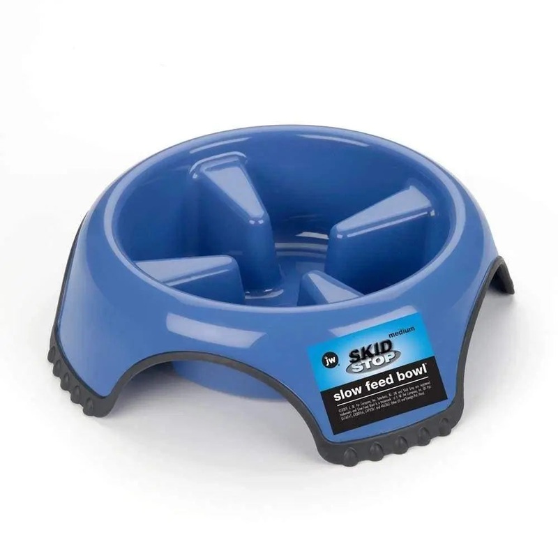 JW Skid Stop Slow Feed Bowl Assorted Color 1 Cup Medium