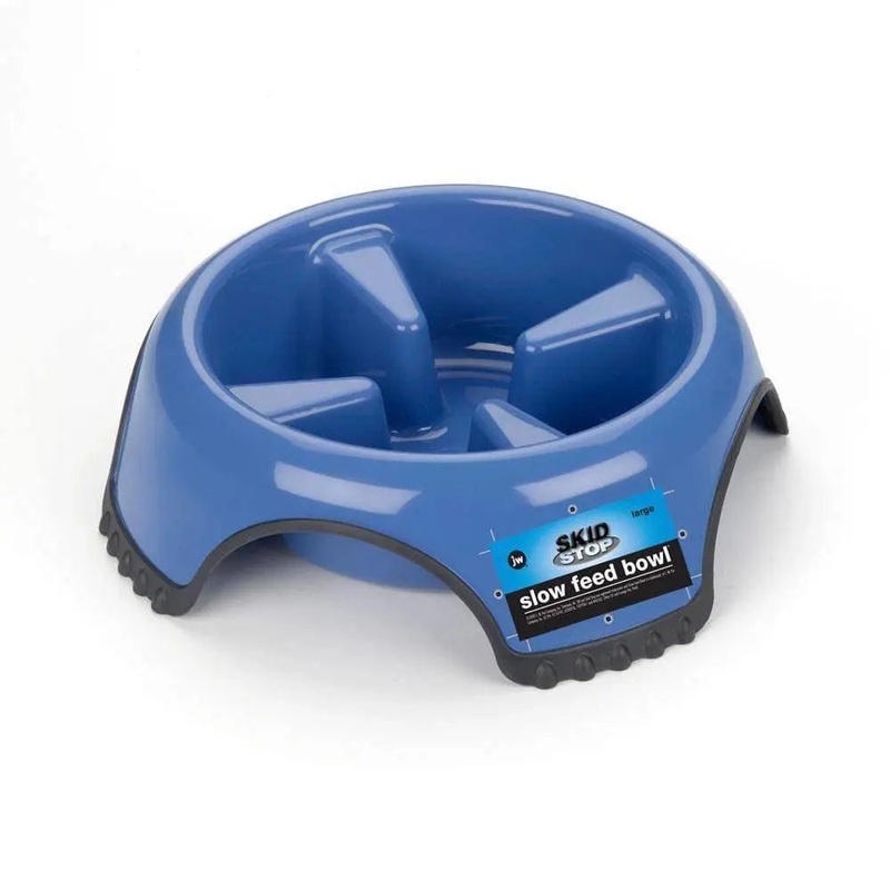 JW Skid Stop Slow Feed Bowl Assorted Color 3 Cups Large