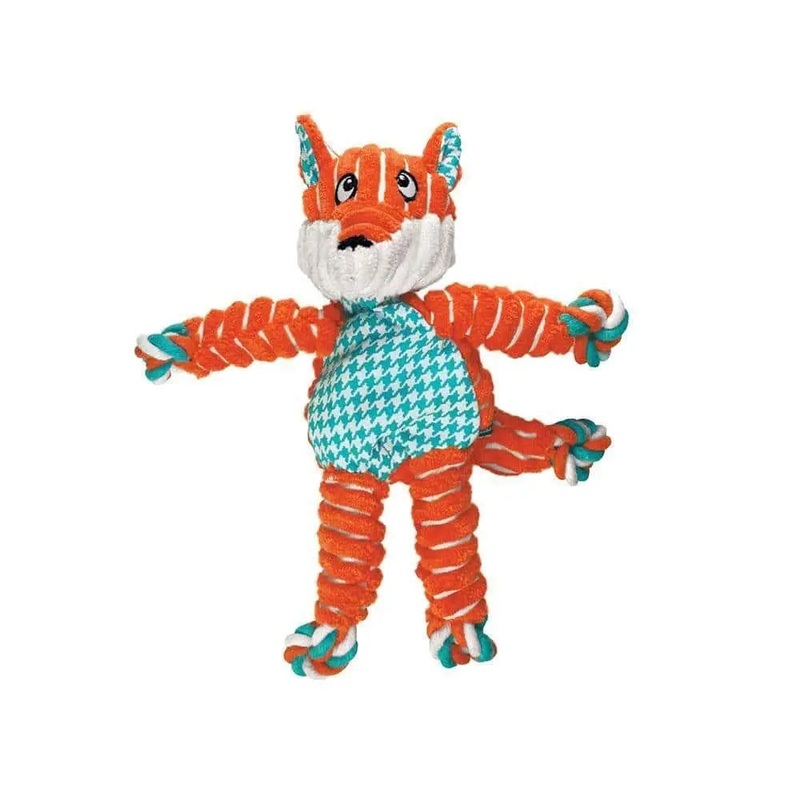 Kong Floppy Knots Fox Dog Toys Orange