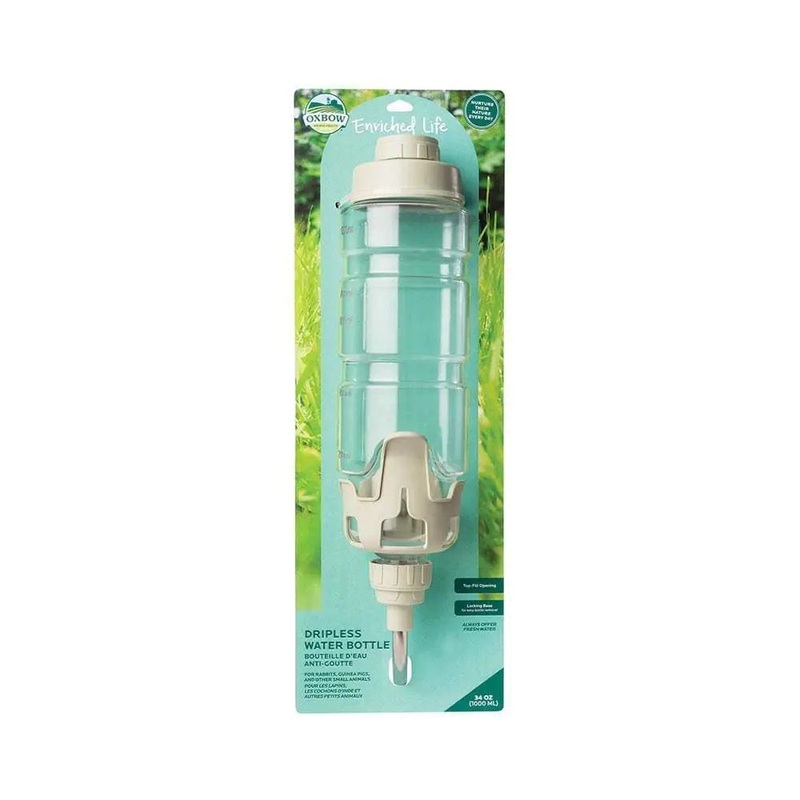 Oxbow Animal Health Enriched Life Dripless Water Bottle for Small Animal Large 34 Oz