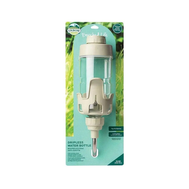 Oxbow Animal Health Enriched Life Dripless Water Bottle for Small Animal Small 15 Oz