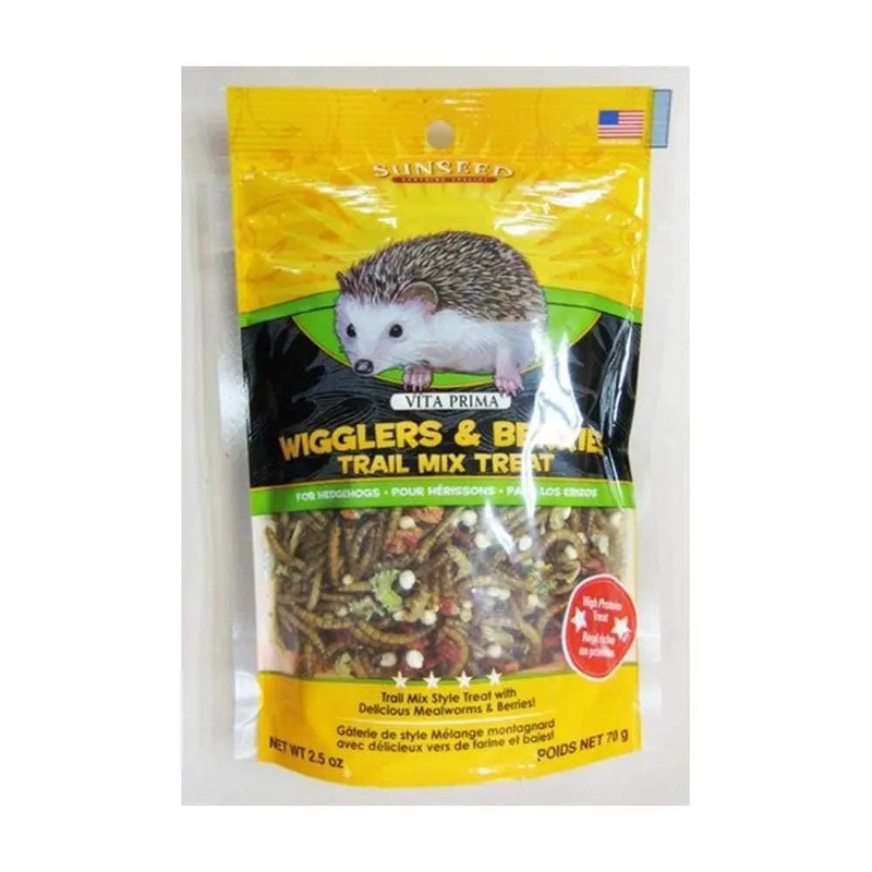 Sunseed Vita Prima Wigglers & Berries Trail Mix Treats for Hedgehogs 2.5 Oz