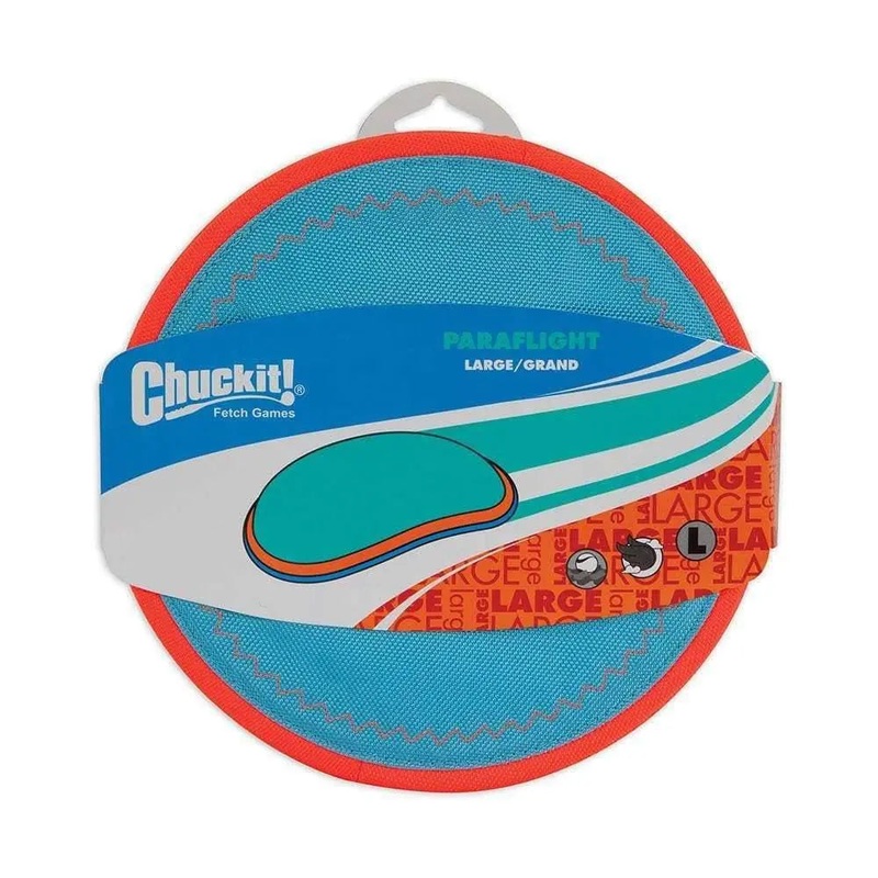 Chuckit! Paraflight Flyer Dog Toys Orange/Blue Color Large