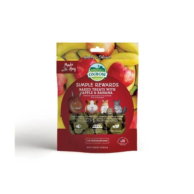 Oxbow Animal Health Simple Rewards Baked Treats with Apple & Banana 2 Oz