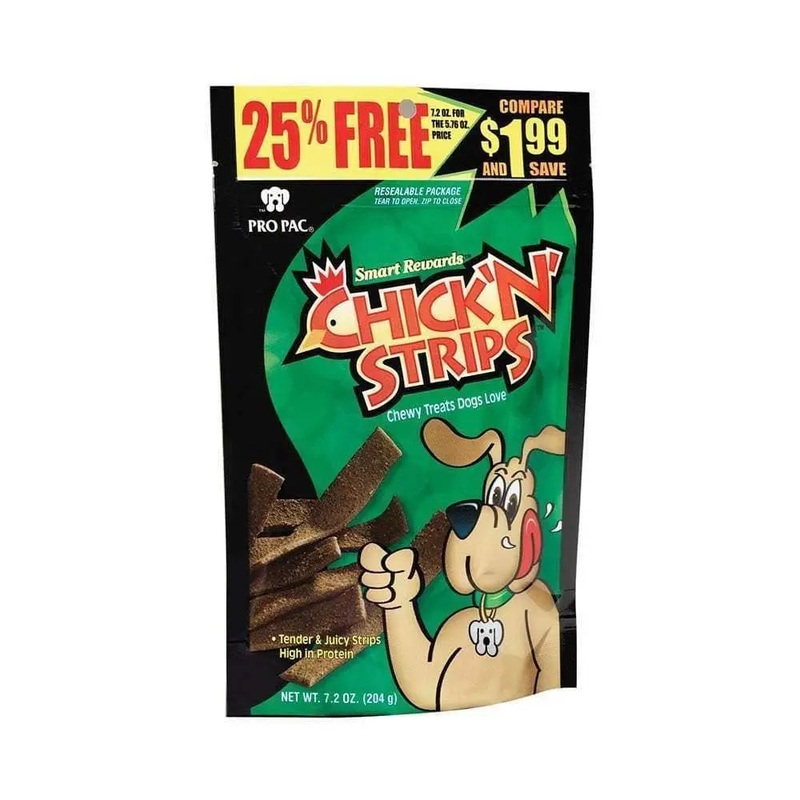 Pro Pac Smart Rewards Chick N Strips Chewy Dog Treats 7.2 Oz