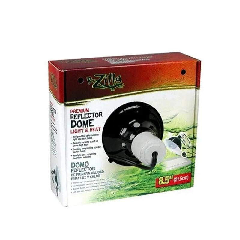 Zilla Fluorescent/Incandescent Premium Reflector Dome Black Color 8.5 Inch