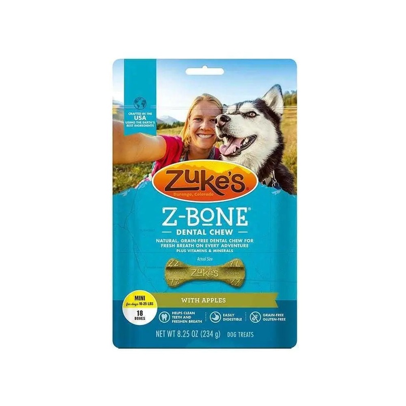 Zuke’s Z-Bone Mini Grain Free Dental Chews with Apples Dog Treats 18 Count