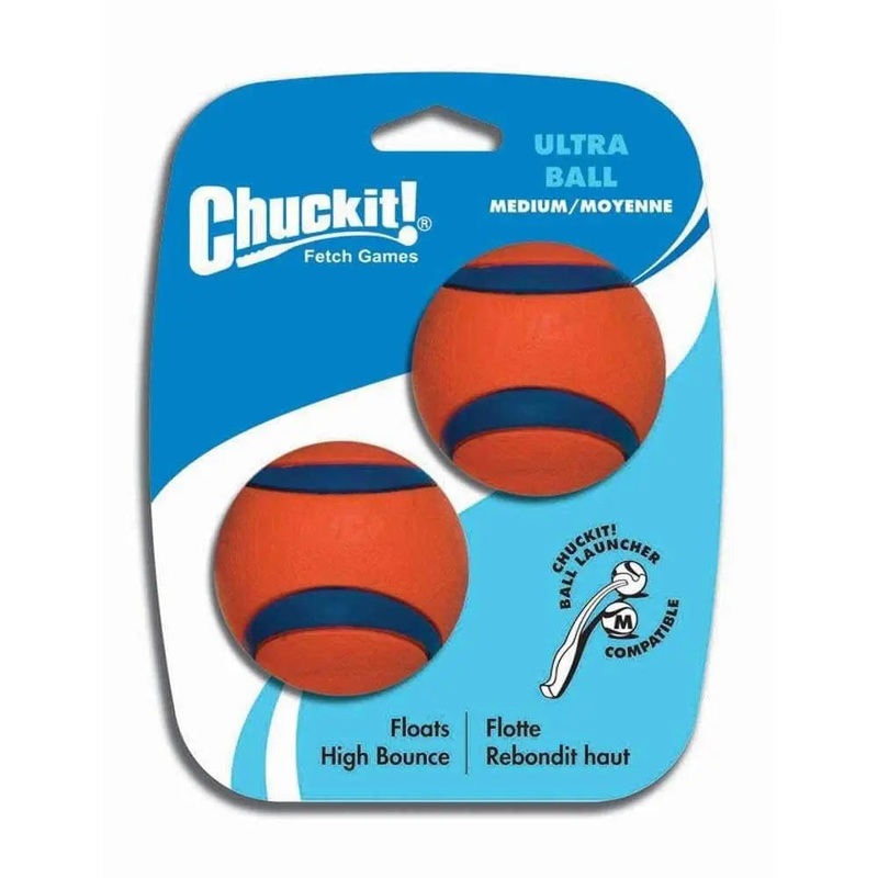 Chuckit! Ultra Ball Dog Toys Orange/Blue Color 2 Pack Medium