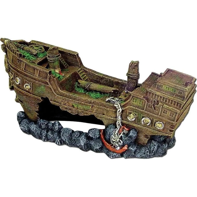 Blue Ribbon Exotic Environments Jumbo Shipwreck  Aquarium Decor