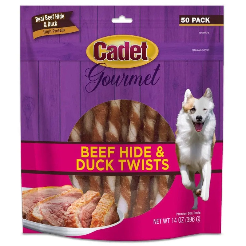 Cadet Gourmet Beef Hide & Duck Dog Twist Sticks