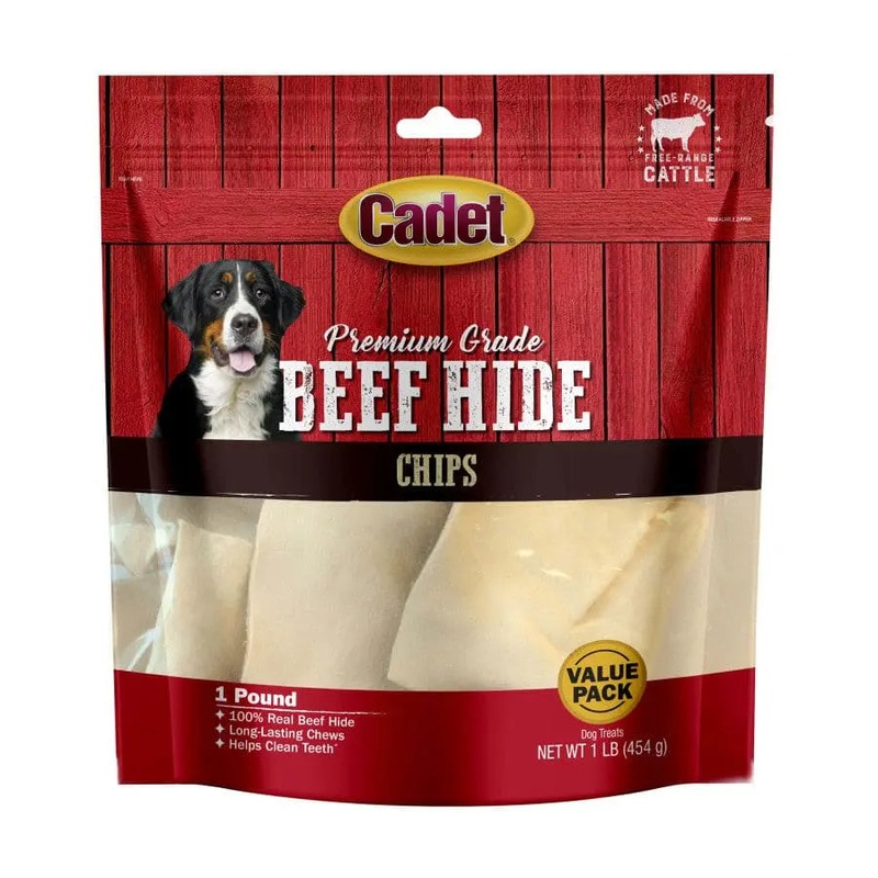 Cadet Premium Grade Beef Hide Chips for Dogs Chips 1 lb