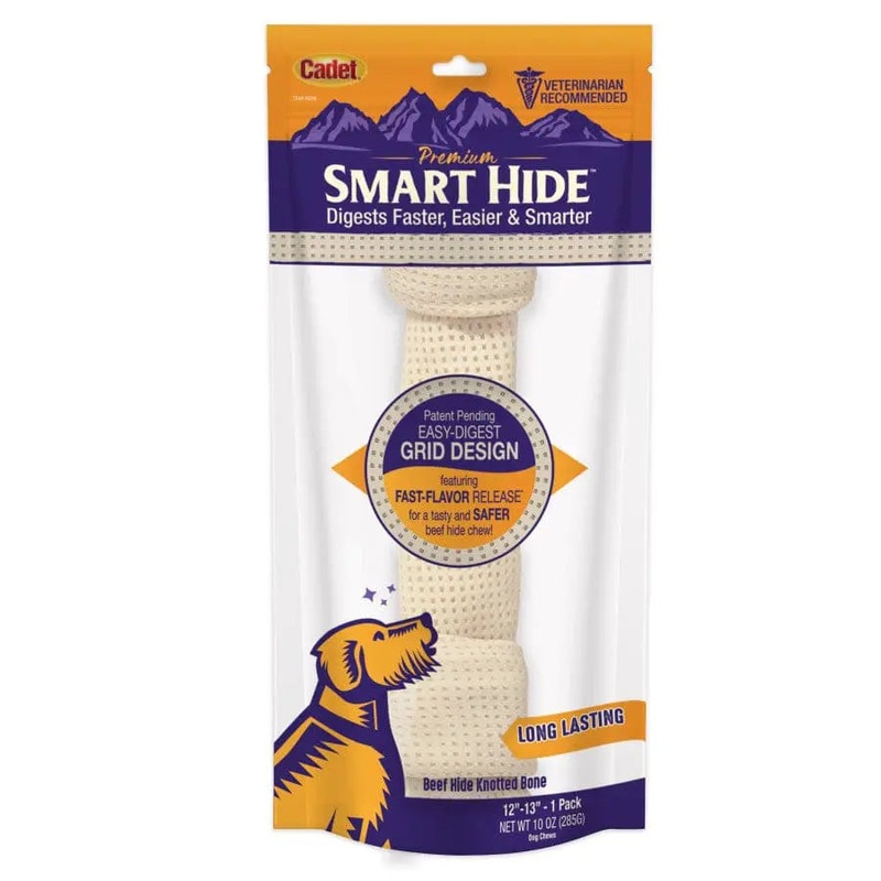 Cadet Smart Hide Easily Digestible Rawhide Knotted Bone for Dogs