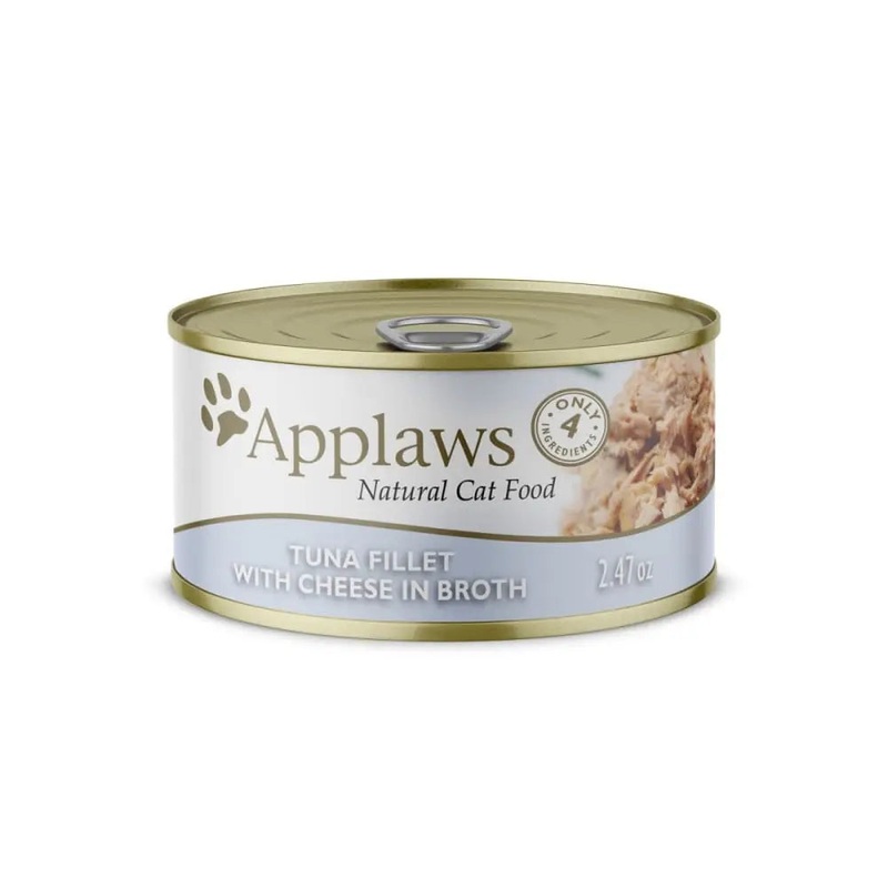 Applaws Natural Wet Cat Food Tuna Fillet with Cheese in Broth 24/cs