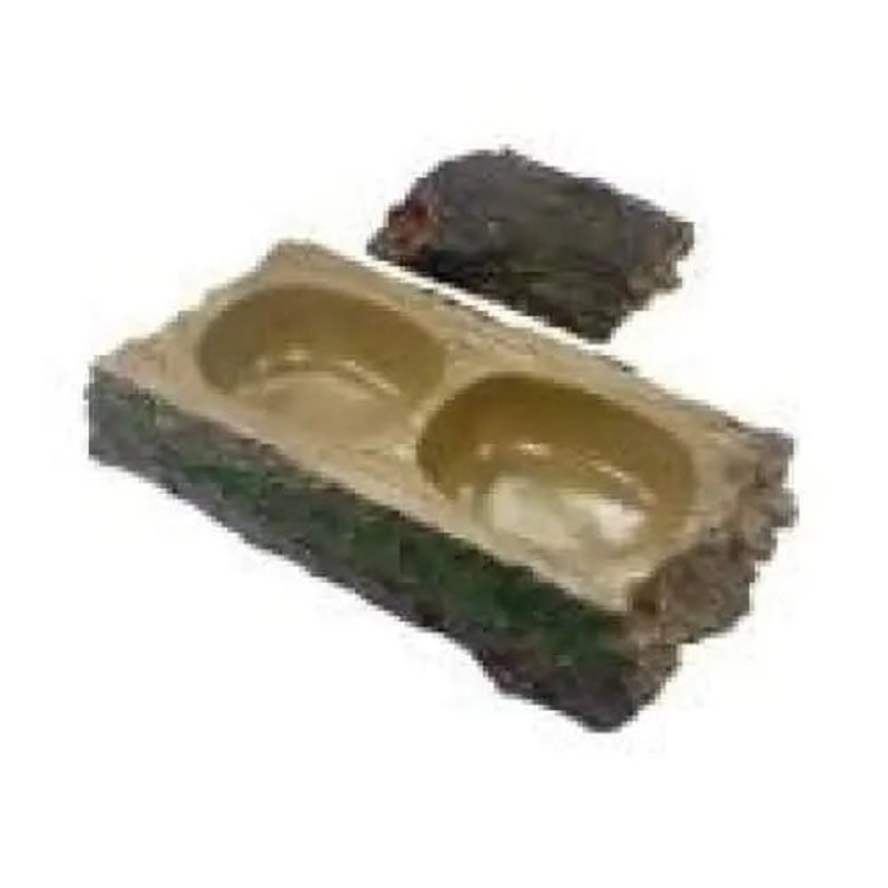 Komodo Forest Dual Feeder Bowl Brown 1ea