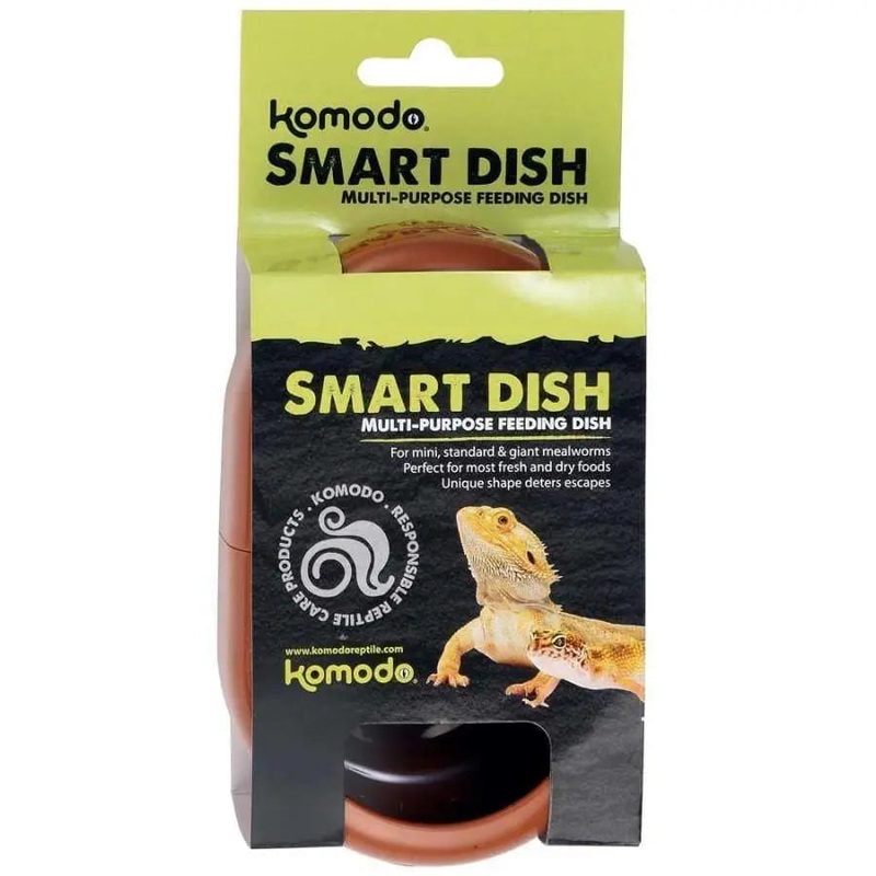 Komodo Smart Dish Multi-Purpose Feeding Reptile Dish Brown 5 in