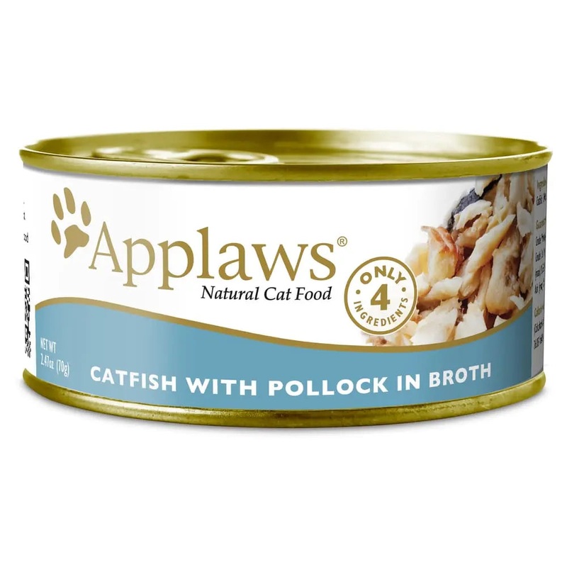Applaws Natural Wet Cat Food Catfish with Pollock in Broth 2.47oz Can 24/cs