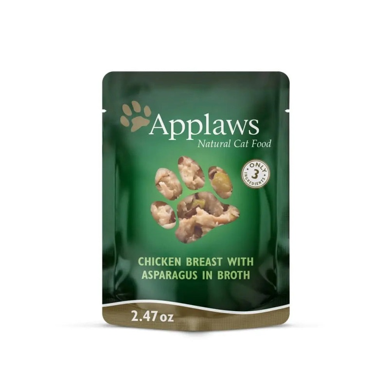 Applaws Natural Wet Cat Food Chicken Breast with Asparagus in Broth 2.47oz Pouch 12ct
