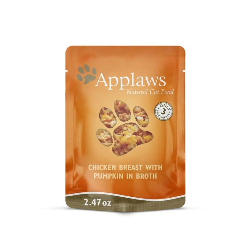 Applaws Natural Wet Cat Food Chicken Breast with Pumpkin in Broth 2.47oz Pouch 12ct