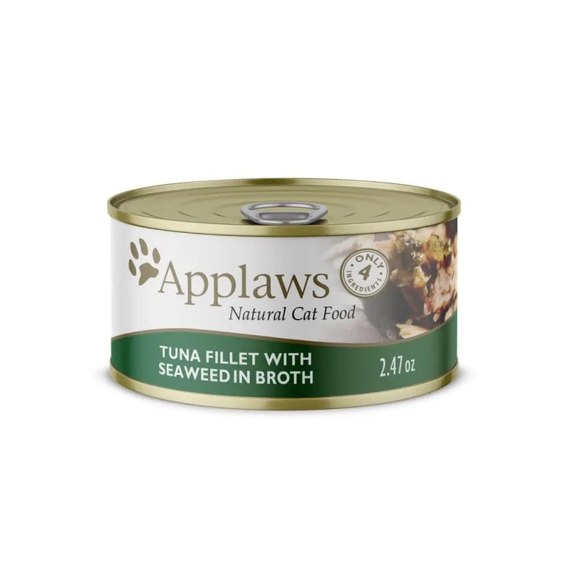 Applaws Natural Wet Cat Food Tuna Fillet with Seaweed in Broth 24/cs