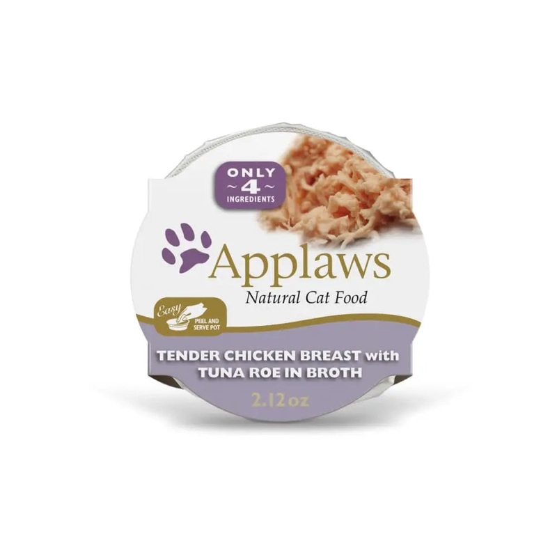 Applaws Natural Wet Chicken Breast with Tuna Roe in Broth 2.12oz Pot