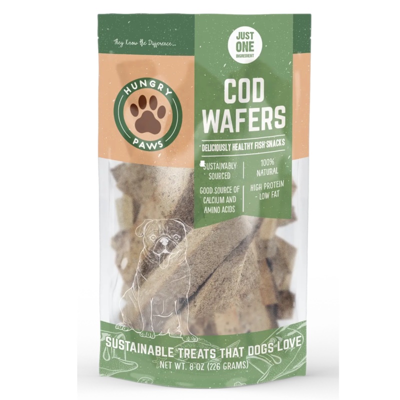 Hungry Paws Cod Fish Wafer Dog Treats Single Ingredient Snacks