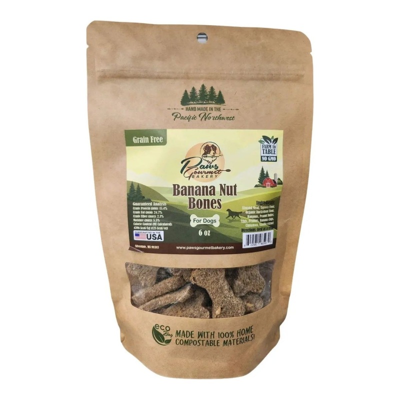 Paws Gourmet Bakery Grain Free Banana Nut Bones Dog Treats