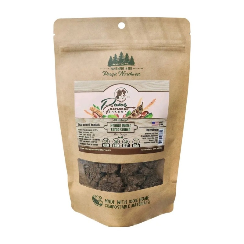 Paws Gourmet Bakery Peanut Butter Carob Crunch Dog Treats