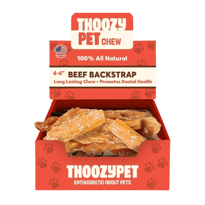 ThoozyPet USA-Sourced Beef Backstrap Dog Chews 4-6 50ct