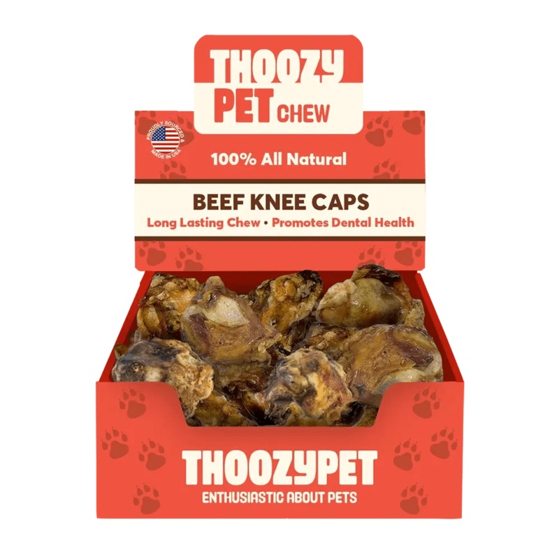 ThoozyPet USA-Sourced Beef Knee Cap Bone Dog Chews 25ct