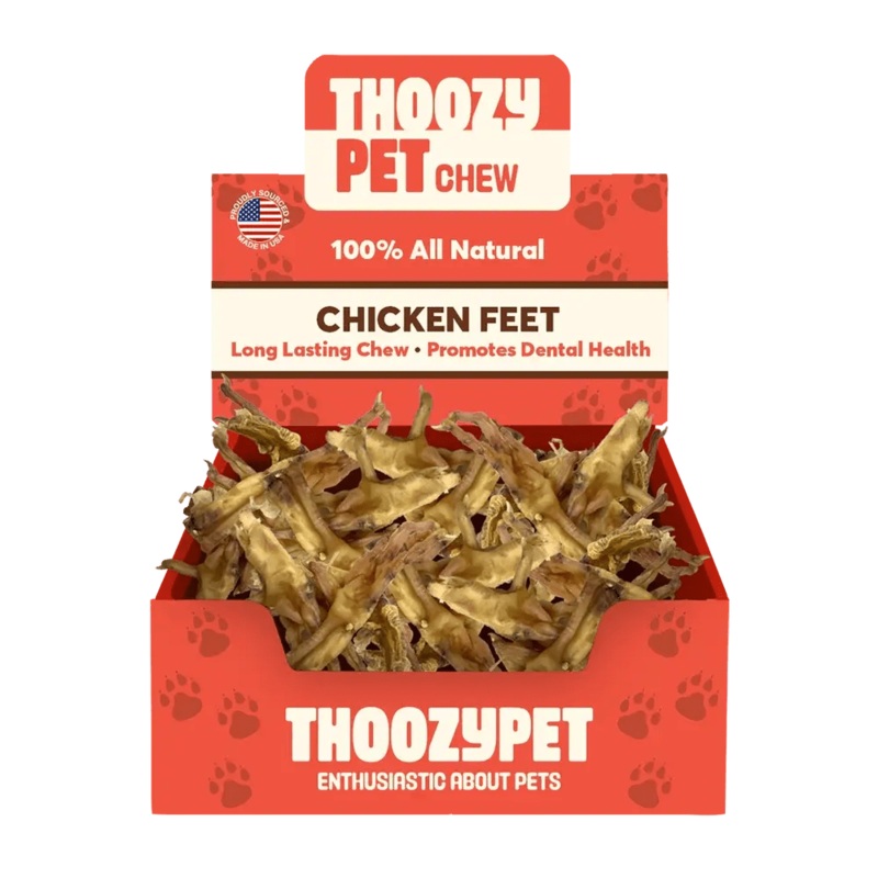 ThoozyPet USA-Sourced Chicken Feet Dog Chews 20ct