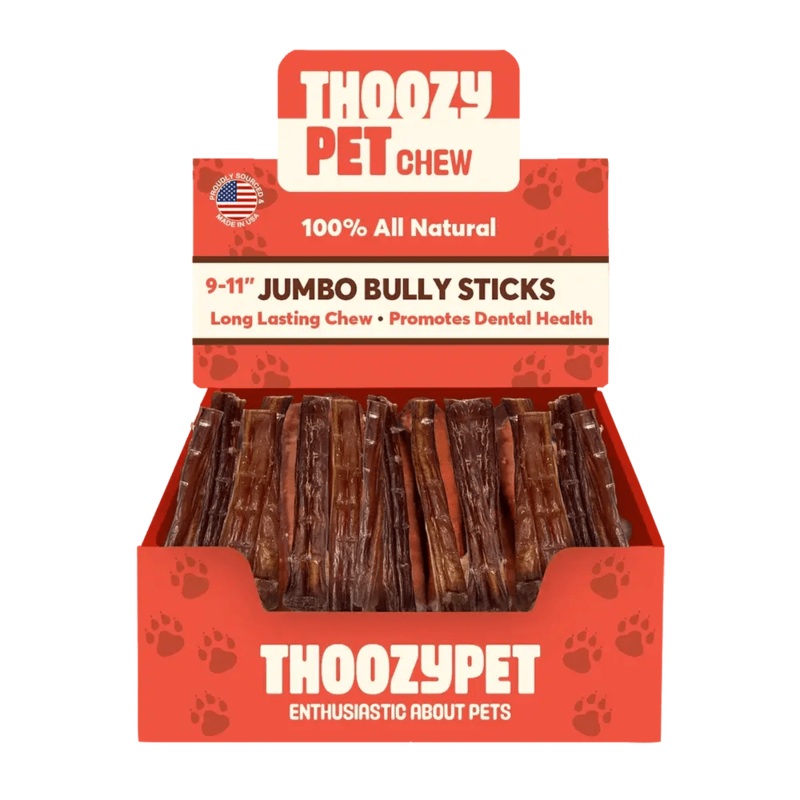 ThoozyPet USA-Sourced Jumbo Beef Bully Stick Dog Chews