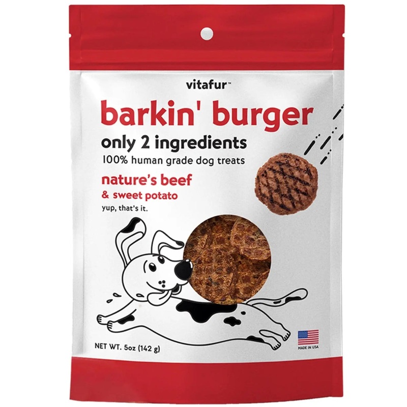 Vitafur Barkin Burger Nature’s Beef & Sweet Potato Dehydrated Dog Treats 5 oz
