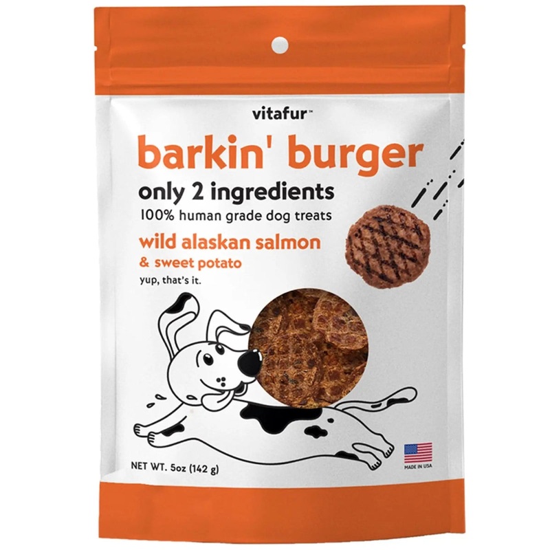 Vitafur Barkin’ Burger Wild Alaskan Salmon & Sweet Potato Dehydrated Dog Treats 5 oz