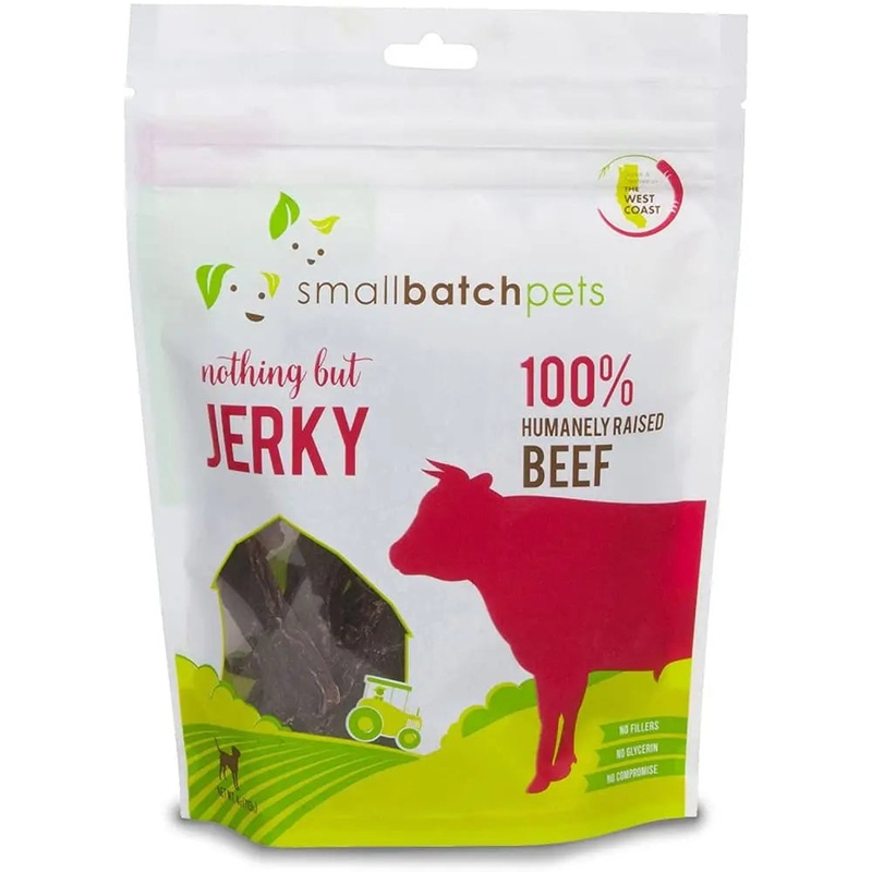 Smallbatch Pets Premium Beef Jerky Treat for Dogs and Cats, 4 oz