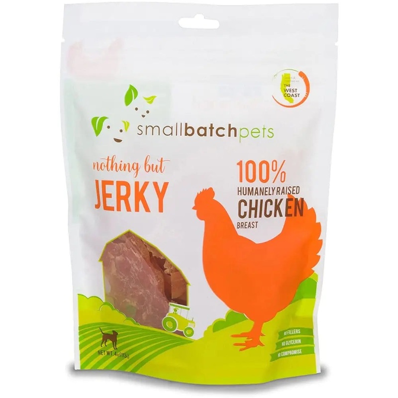 Smallbatch Pets Premium Chicken Jerky Treat for Dogs and Cats, 4 oz
