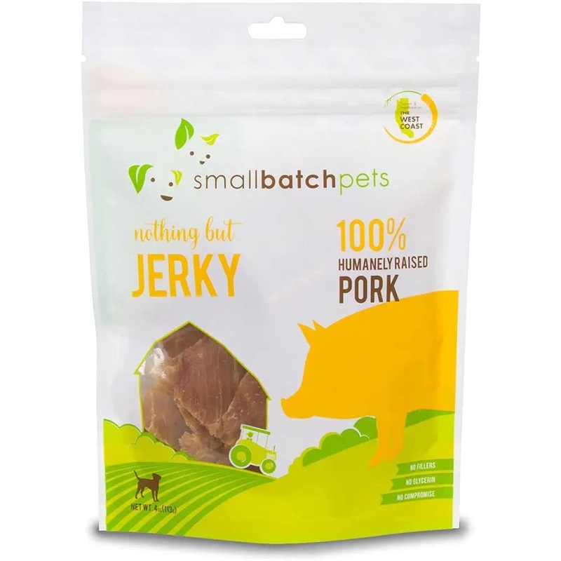 Smallbatch Pets Premium Pork Jerky Treat for Dogs and Cats, 4 oz