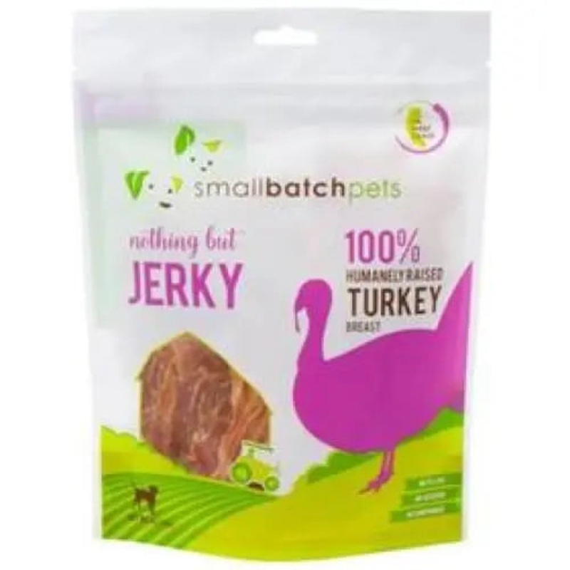 Smallbatch Pets Premium Turkey Jerky Treat for Dogs and Cats, 4 oz