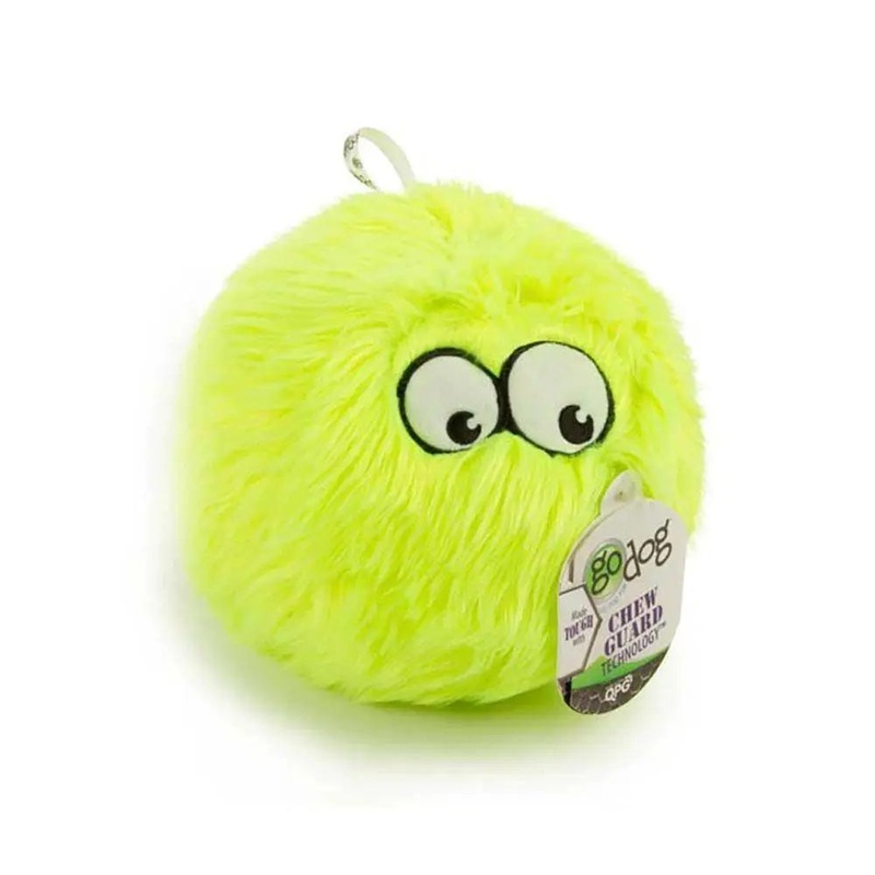GoDog Lime FurBallz Dog Toys Medium