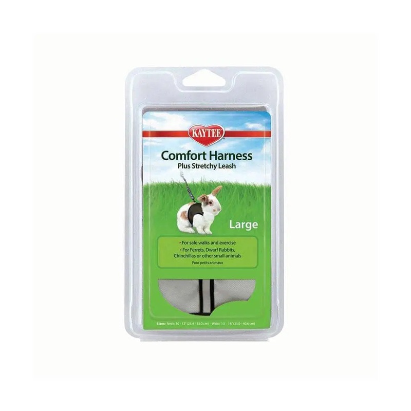 Kaytee Comfort Harness & Stretchy Leash for Small Animal Assorted Color Large