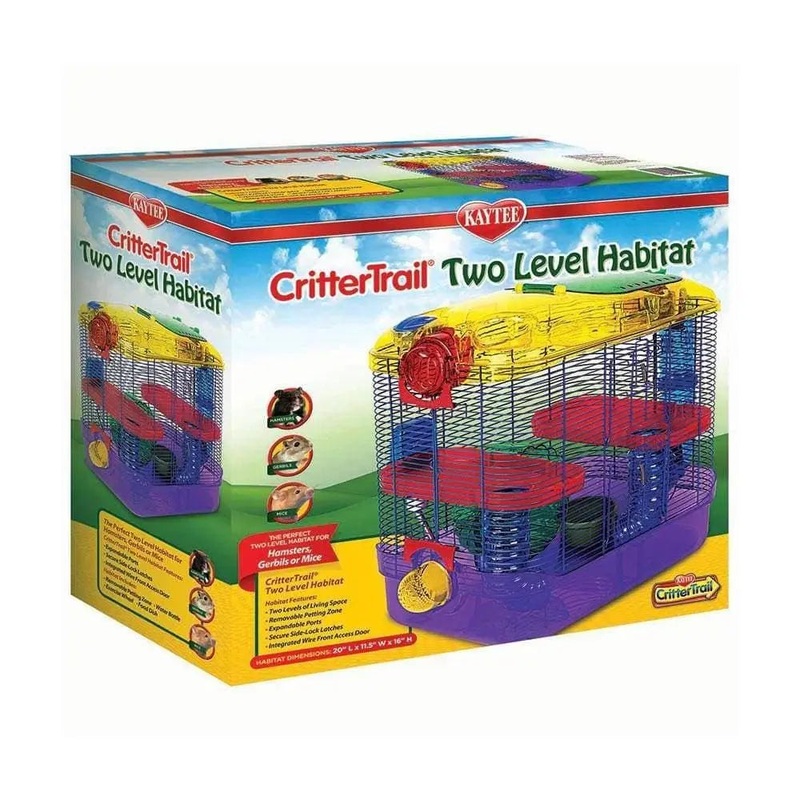Kaytee CritterTrail 2-Level Habitat for Small Animal Multicolor 11.5 X 20 X 16 Inch