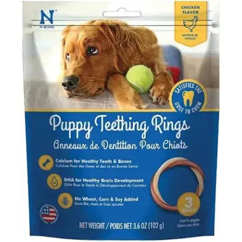 N-Bone Puppy Teething Rings Chicken Treats 3 Count