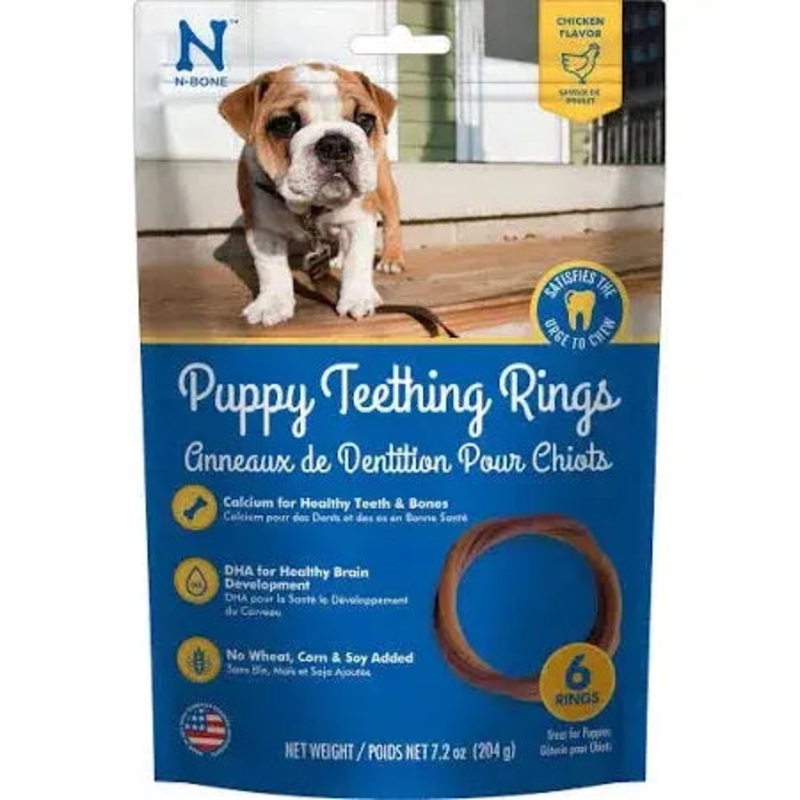 N-Bone Puppy Teething Rings Chicken Treats 6 Count