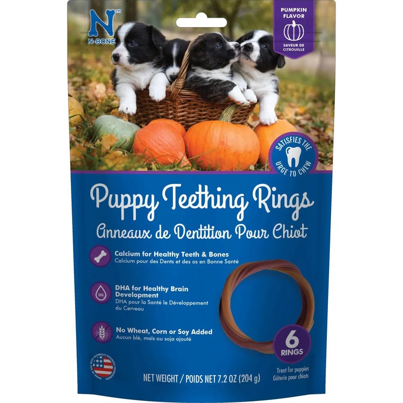 N-Bone Puppy Teething Rings Pumpkin Treats 6 Count