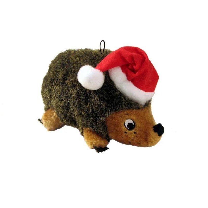 Outward Hound Holiday Hedgehogz Junior Dog Toys Brown Color Small