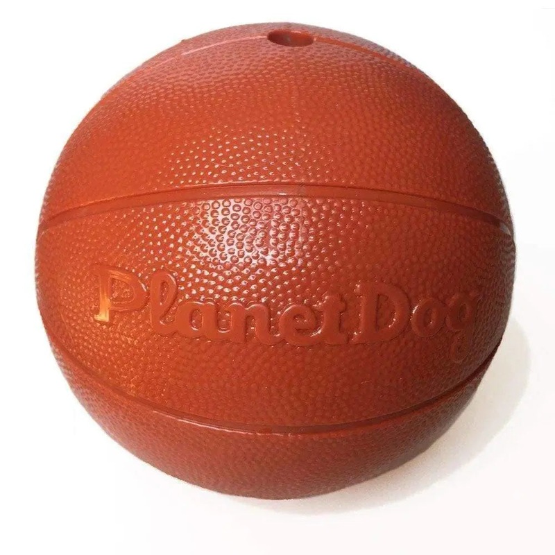 Outward Hound Planet Dog Orbee-Tuff Basketball Dog Toys Brown